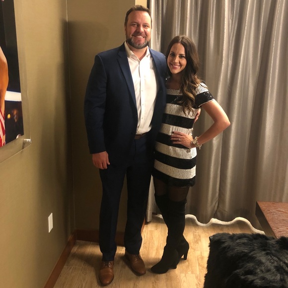 Striped Black and White Sequin Mini Dress - Picture 7 of 7